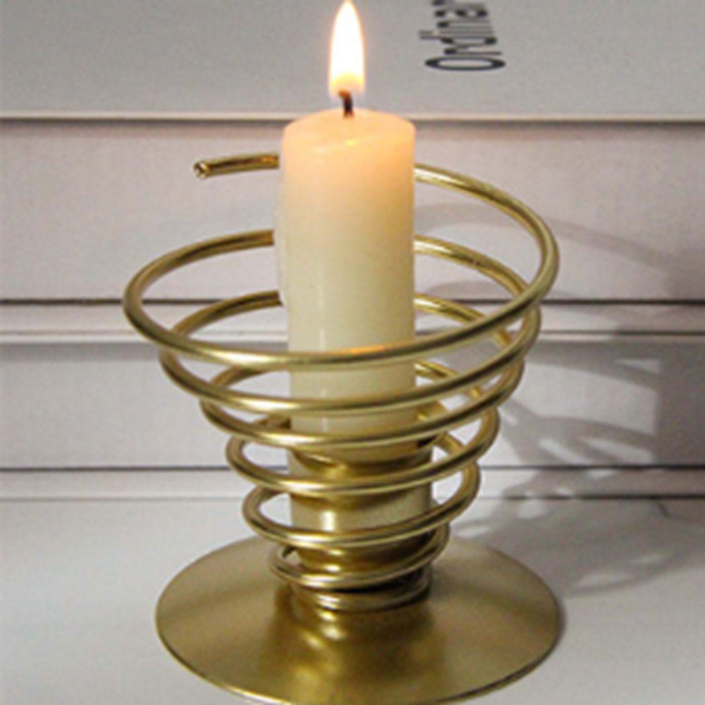 Wrought Iron Spiral Candlestick Geometric SpiralS Holder Nordic Metal Candle Holder  Bedroom