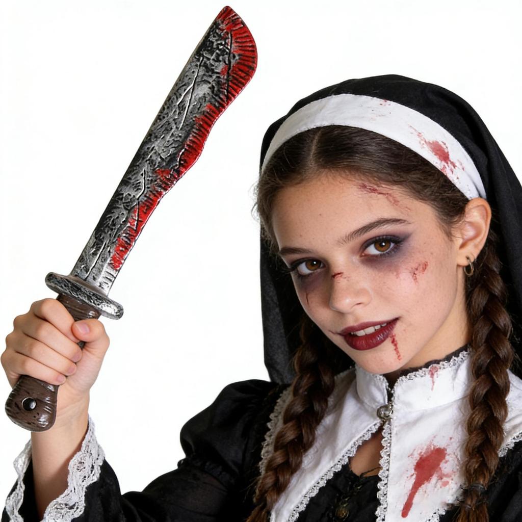 Halloween Simulated Blood Kitchen Knife Prank Prop - Ghost Festival Decoration