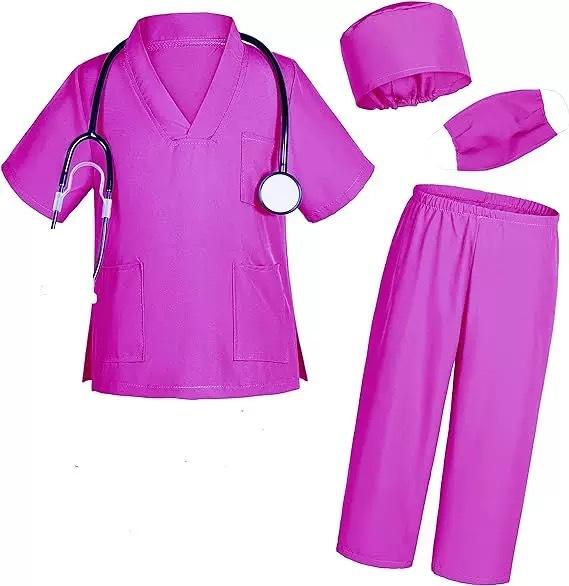 Children Doctor Role Play Set White Coat Nurse Costume Dress Up Pretend Play Toy