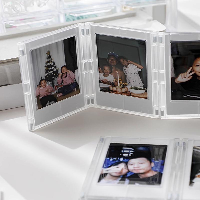 3-inch Magnetic Folding Photo Frame Bedroom Desktop Display Frame Transparent Refrigerator Magnet Photo Decoration Ornaments