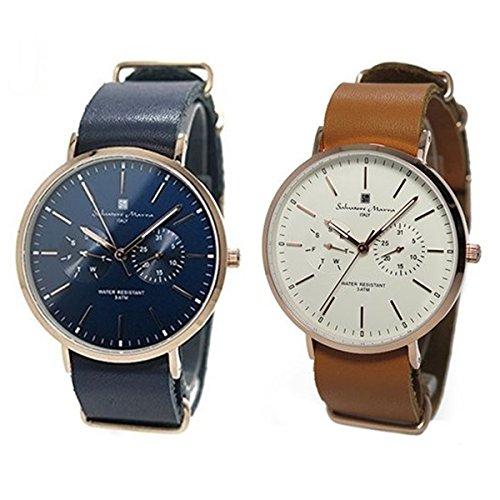 

Salvatore Marra Pair Watches with Storage Boxes, SM15117-PGNVPGSM15117-PGWHPG, Set of 2, for Men and Women [Official Japanese Product]