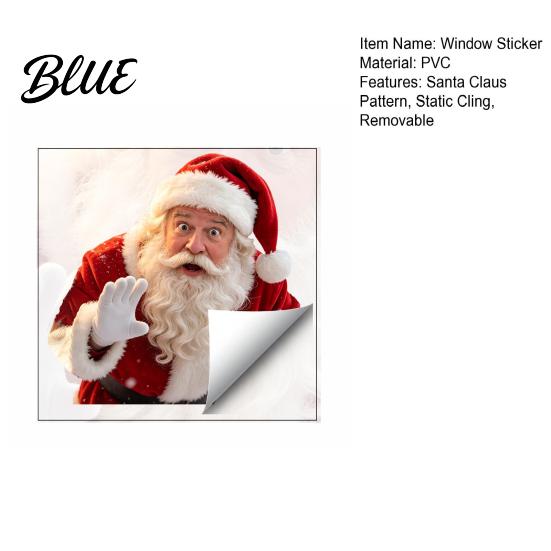 Seasonal Living Room Decoration Santa Claus Window Sticker Static Removable Decal Waterproof Creative Christmas Gift Ideas Festive PVC Decal