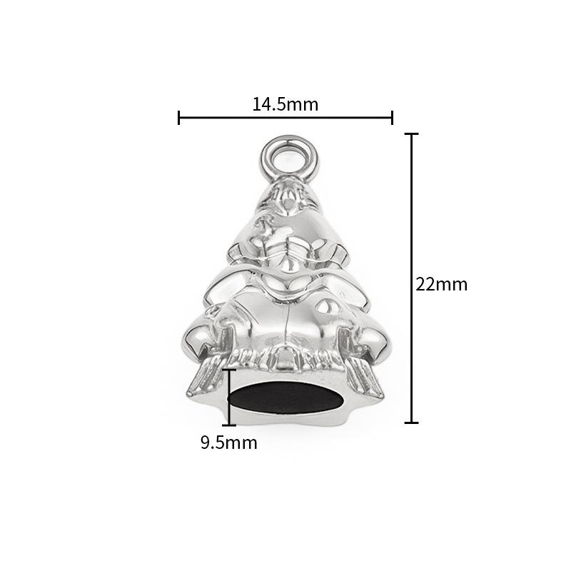 Simple Stainless Steel Christmas Tree Teapot 3D Charm Pendant for DIY Earrings & Necklaces - Titanium Steel Handcrafted Jewelry Accessory.