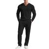 Men  Trend  Fashion  Leisure  Round Neck  Button  Upper Garment  Trousers  Set