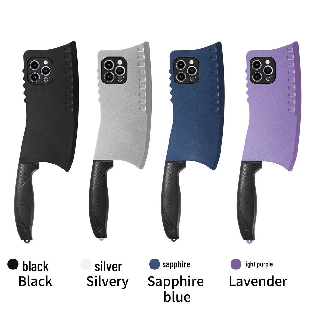 Creative Purple Kitchen Knife Design Soft Case for iPhone 17 Pro Max/16/15
