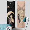 Sun and Moon Tapestry Wall Hanging Tapestry for Bedroom Living Room Tapestry Aesthethic Vertical Tapestry Background Wall Decor