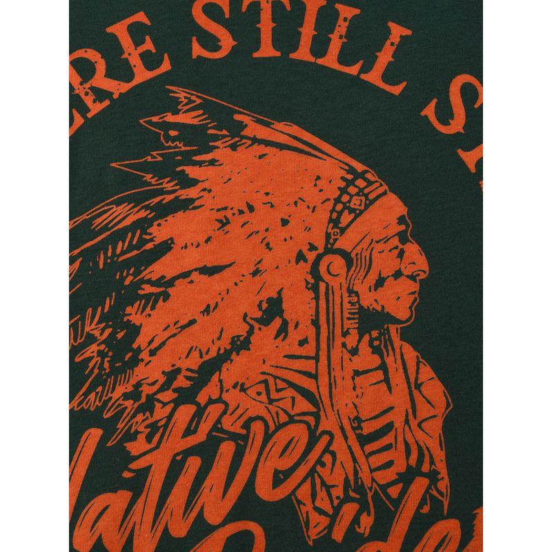 American Retro Print Pure Indian Cotton Short Sleeve T-shirt Men Summer Trendy Bottoming Shirt Export Cotton T-shirt