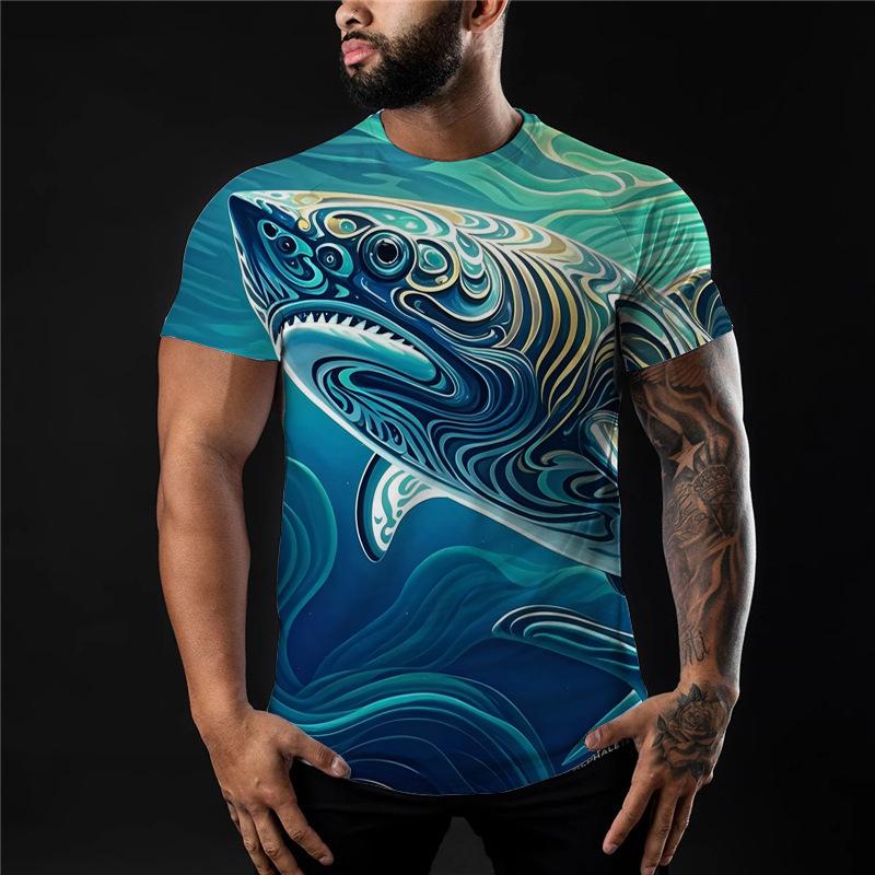 3D Digital Printing T-Shirt Teen Men's Short Sleeve Top Versatile Breathable