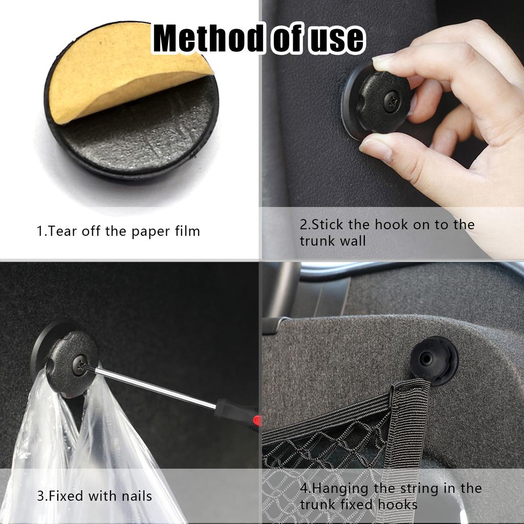 4 stücke Auto Gepäcknetz Haken Kofferraum Aufbewahrung Organizer Für Bmw Opel Astra VW Golf Transporter t5 t6 Hardware Kit Montagepunkte Hinten