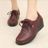 New Women's Shoes Spring Autumn Wedges Soft Sole Non-slip Women's Single Shoes Comfortable Large Size Mother's Leather Pumps