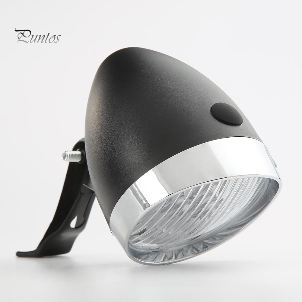 Puntos 3 LED 2 modos bicicleta luz delantera lámpara faro vintage linterna faro