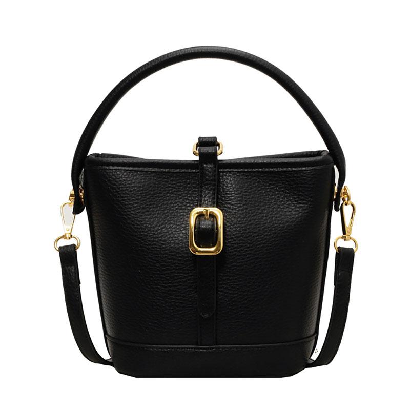 Prosta tekstura Niche Bucket Bag damska nowa wysokiej jakości pasująca do wszystkiego torba retro o dużej pojemności na ramię