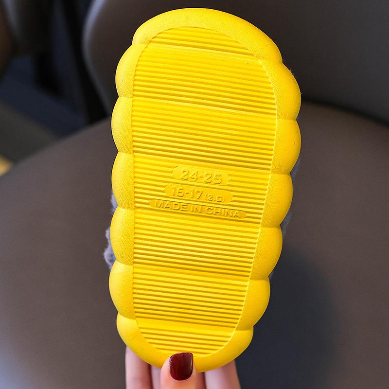 Children's Cotton Slipper Bag Heel Boys Winter 2024 New Cotton Tow Baby Indoor Home Cotton Shoes Girls Hair Slippers