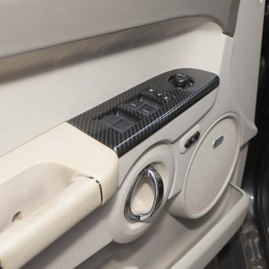 Car Window Lift Switch Frame Cover Trim for Jeep Grand Cherokee 2006-2010 Carbon