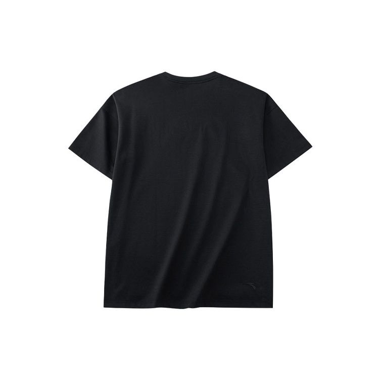 Anta Alpha Next Hayward Series Letter Print Solid Color Round Neck Short Sleeve T-Shirt Men Tops Black 152221159-3