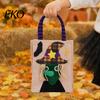 Halloween Candy Bags Trick or Treat Bags, Kids Non Woven Pumpkin Ghost Reinforced Handle Tote, Reusable Goodie Spooky Party Favor Gift