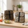 Flip Top Leopard Print Insulated Lunch Bag Leakproof Thermal Cooler Bag Thermal Lunch Box  Work