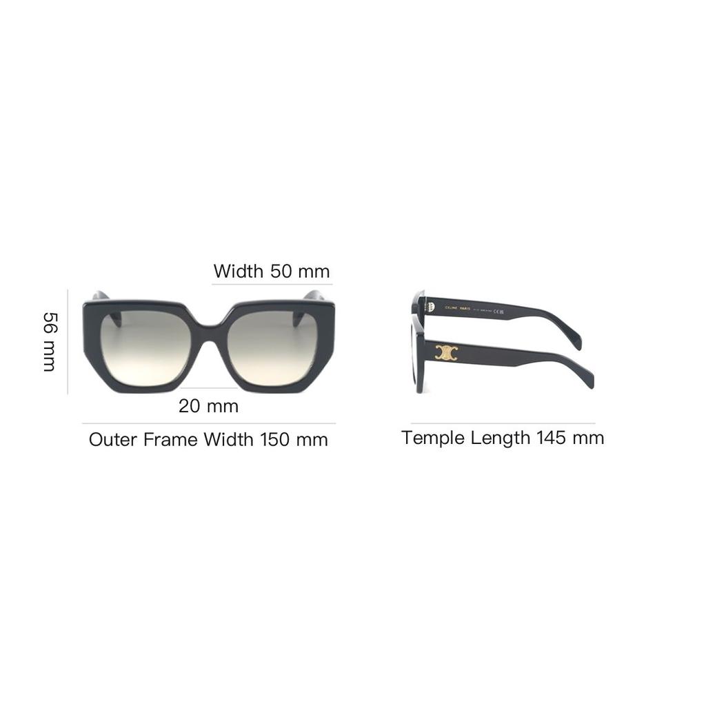 Celine Butterfly Pentagonal Vintage Frame Irregular Sunglasses Women Sunglasses Black CL40239F-25K-55