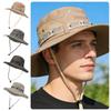 Chapeau Bob Respirant en Maille à Large Bord pour Homme Protection UV Chapeau de Soleil de Pêche Randonnée Alpinisme Casquette Panama