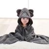 Newborn Cartoon Hooded Swaddle Blanket - Absorbent Coral Fleece for Spring & Autumn