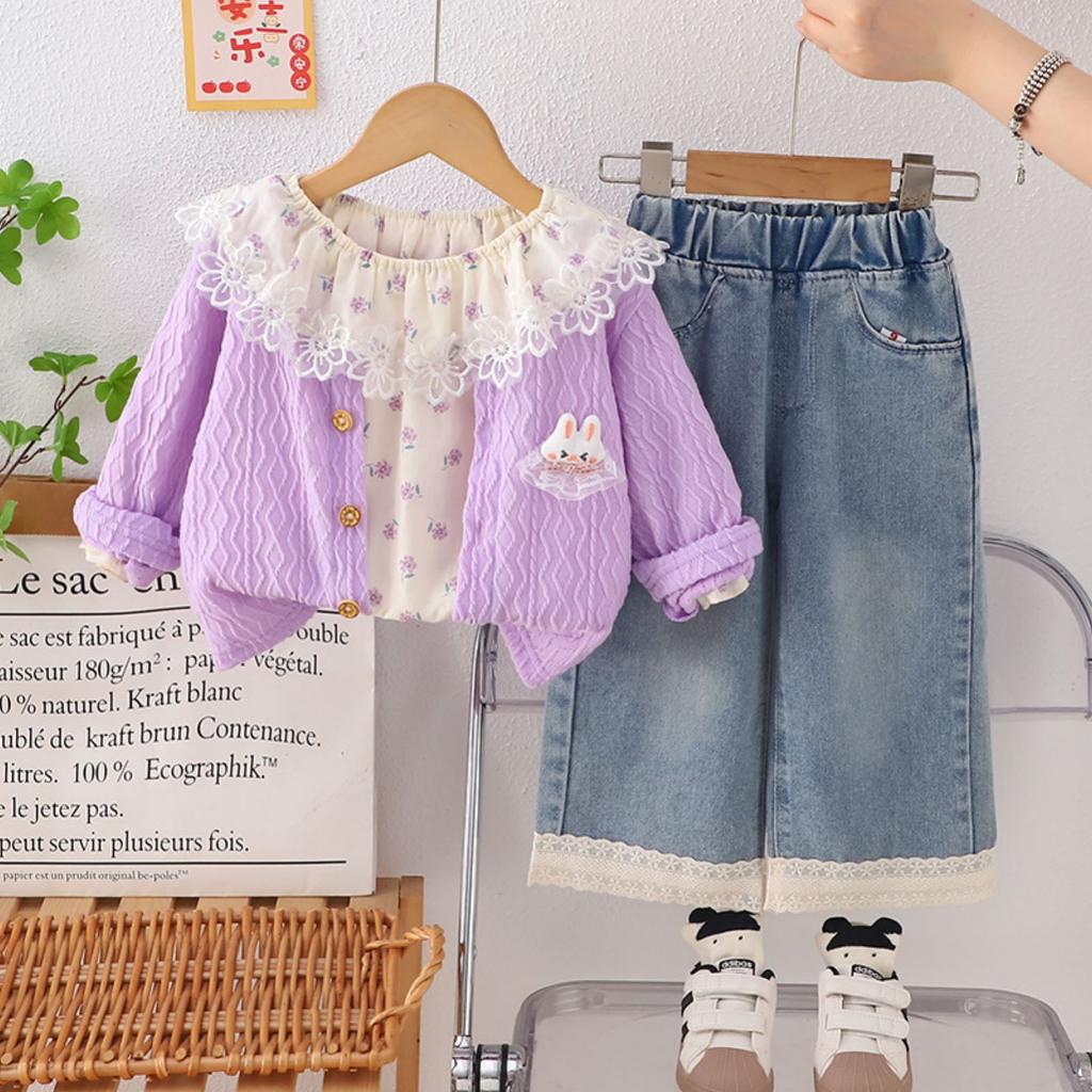 Kids Casual Long-Sleeve Set, Comfortable Daily Wear Outfits