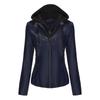 Hooded Leather Jacket Two-piece Removable Leather Jacket Women's Jacket Women's Washed Leather