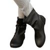 WISH Women's Sexy Short Boots Stacked Short Boots Round Head Low Heel Cuff Large Size Short Fashion Boots