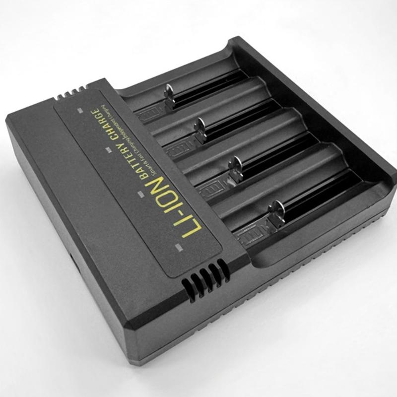 4Slot 18650 Battery Charger for 18650/26650 21700/16340 14500/18500 10400/16650 14650/18350 3.7V Lithium Batteries