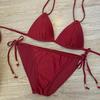 High-End Pearlized Three-Piece Bikini Set for Large Bust - Trendy Hot Spring and Beach Style