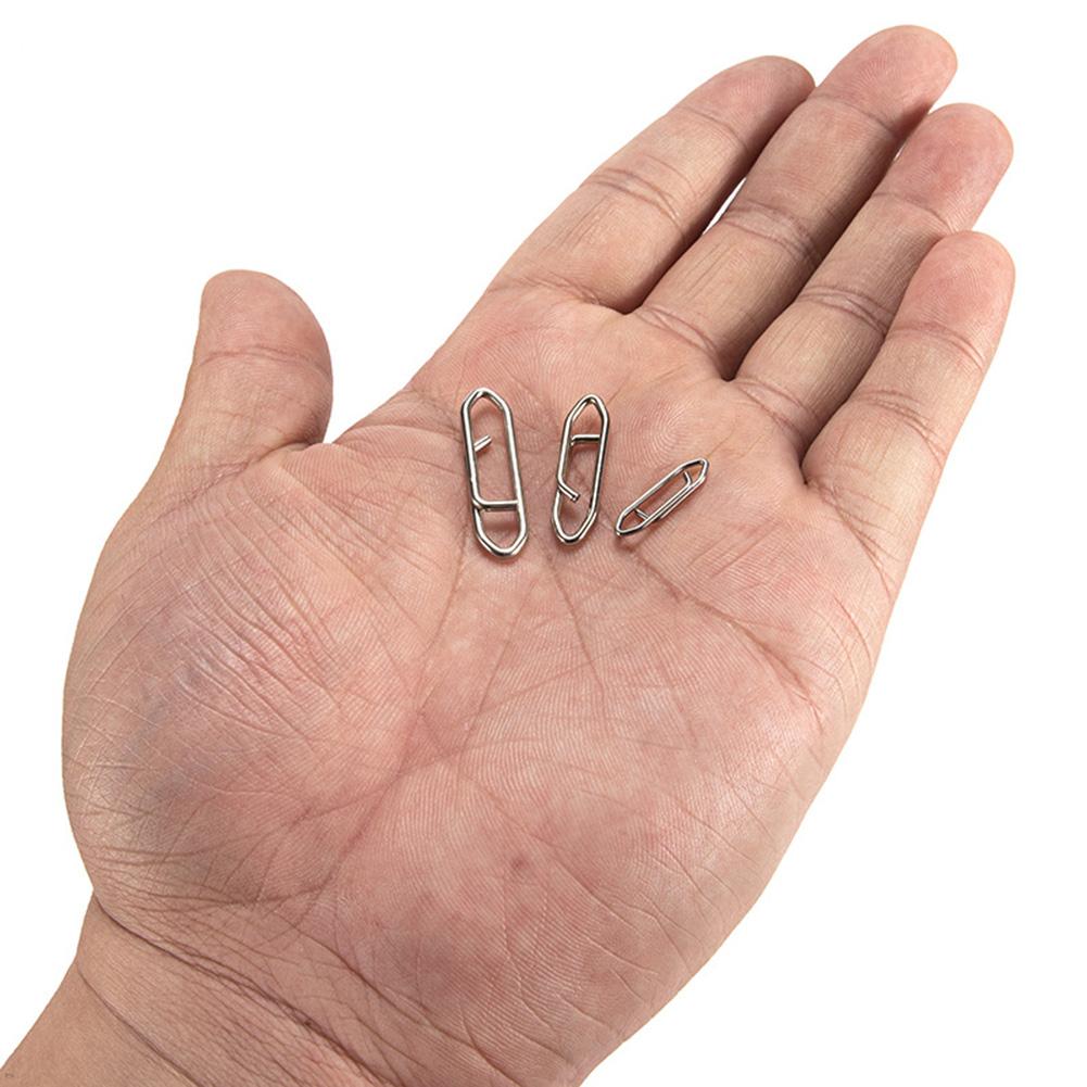 100pcs Stainless Steel Fast Link Clip Quick Change  Clips Fishing Snap Fishing Clip Interlock Tackle