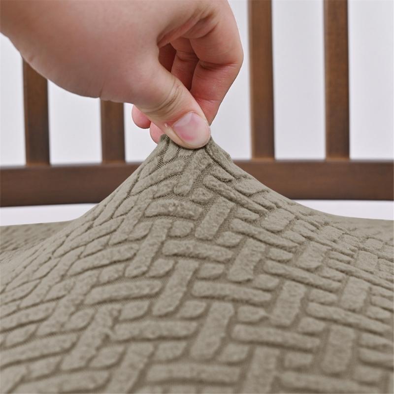 Pack of 4 Dining Chair Seat Covers with Double Elastic Band for Secures Fit Striped Check Design Enhancing Home Decors