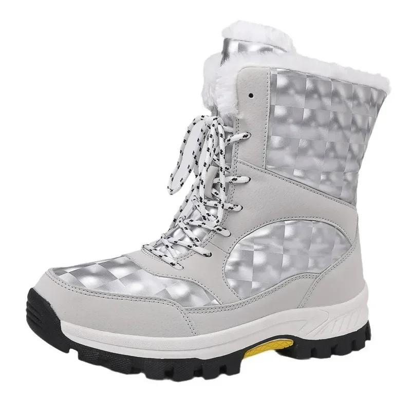 Fashion Boots for Women Winter Warm Plush Fashion Cotton Shoes Thick Sole Comfortable High Top Boots Snow Boots Botte Femme