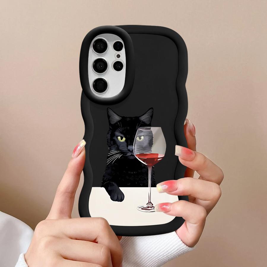 Slightly Drunk Cat Soft Phone Cover Case for Samsung Galaxy S23 Plus S24 S25 S21 A25 A26 S20 FE S22 Ultra A55 A24 A36 A54 A34