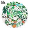 50PCS Cartoon INS Style Green Plants Decorative Stickers for Laptops and Stationery