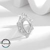 Teardrop Pendant Necklace Setting for 10x14mm Huazi Diamond, Imitation 925 Silver - DIY Jewelry Making