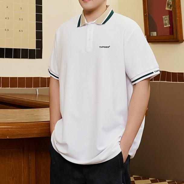 Vintage Moisture Wicking Soft High Quality Breathable Men's Loose Polo Shirt--Wrinkle Resistant Casual Sport Short Sleeve Neck Shirt