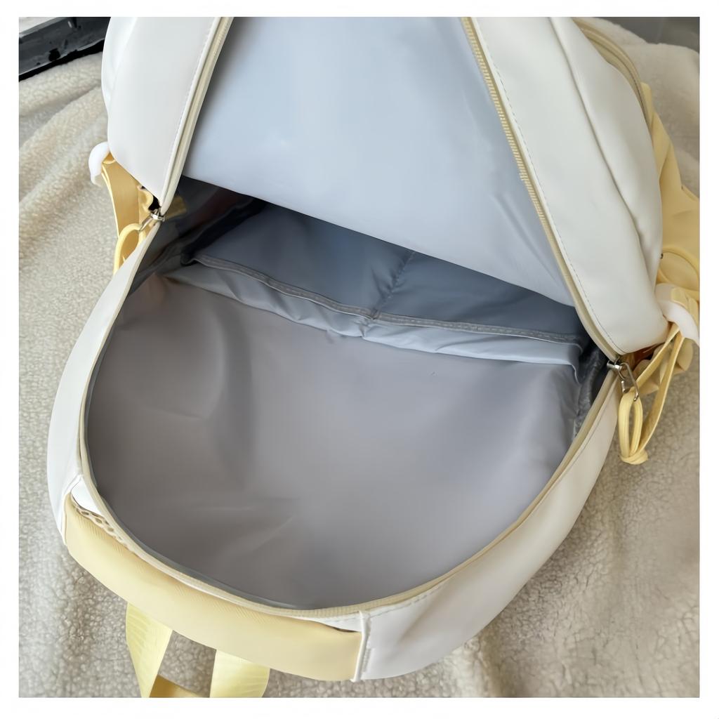 School Bag, Korean Ins, High Value, Fresh and Cute, Contrasting Colors, Splicing, Bar, High School and Large Capacity