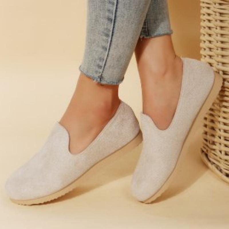 Large size spring and autumn new lazy shoes flat bottom solid color round head women's shoes large size women's shoes