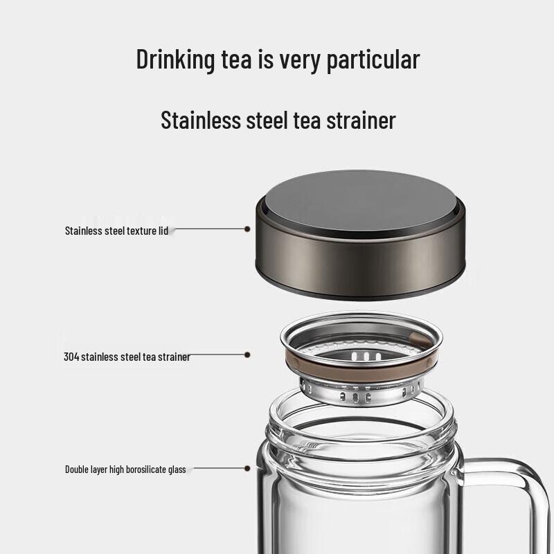 SUPOR Jednoduchá série Žáruvzdorný Dvouvrstvý Skleněný Kancelářský Hrnek