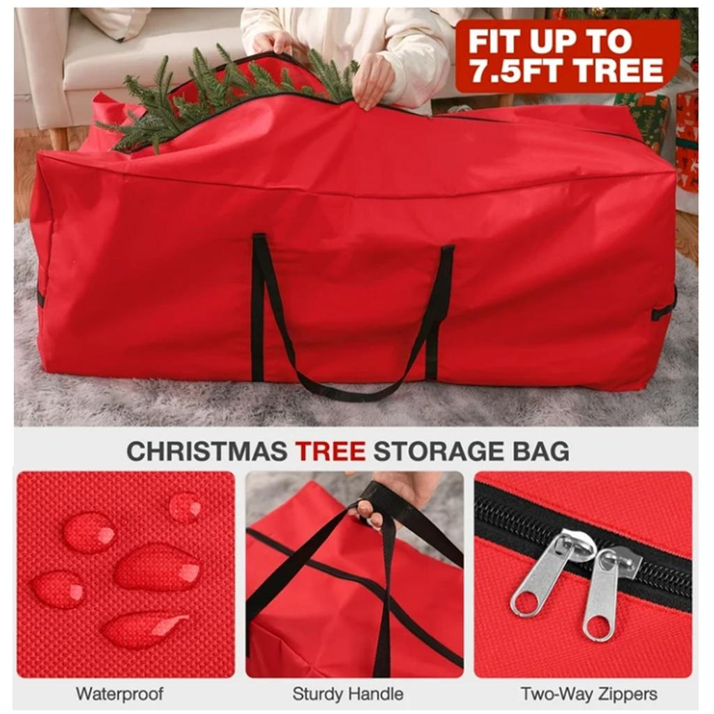 Artificial Xmas Tree Storage Bag Set Large Capacity Waterproof Oxford Cloth Christmas Tree Container with Zipper for Artificial