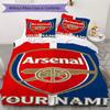 Custom Name Arsenal Pattern Bedding Uilt Set Uilt Cover Pillowcase Home Decoration Birthday Gift (1*duvet Cover+2*pillowcase Without Core)