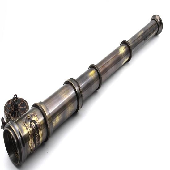 Nautical Brass Telescope with Wood Box  Nautical Captain Spyglass Telescope
