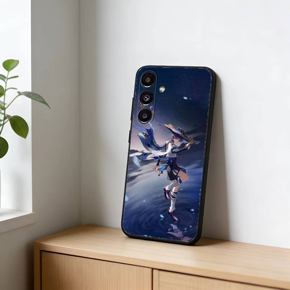 S-Scaramouche Genshin Impact Handyhülle Für Samsung Galaxy A20,21s,22,31,32,52,53,72,73,80,91 Weiche schwarze Hülle