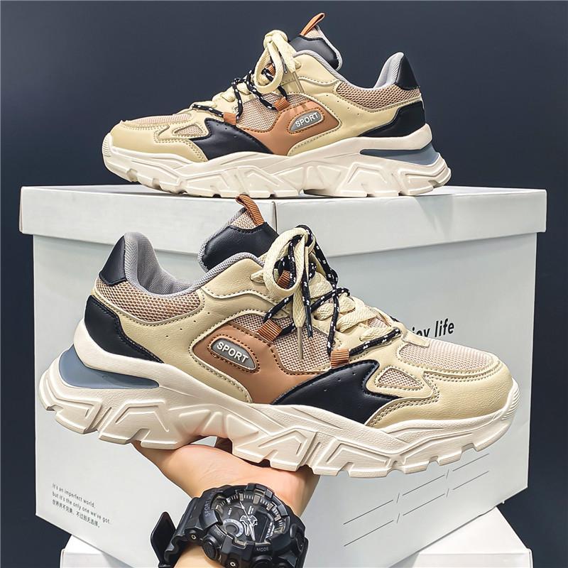 Men's Shoes 2024 New Mesh Casual Shoes Breathable and Anti Slip Student Trend Sports Shoes Thick Sole Elevated Shoes Sneakers