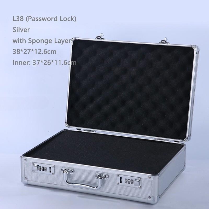 Handheld Tool Box with Lock Portable Aluminum Carry Case Password Safety Equipment Instrument Storage Travel