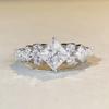 S925 Sterling Silver Princess Cut Moissanite Ring for Women, 6X6, D Color White.