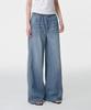MUSINSA STANDARD WOMAN Women'S Loose Trapeze Elastic Waist Denim Pants [Light Indigo]