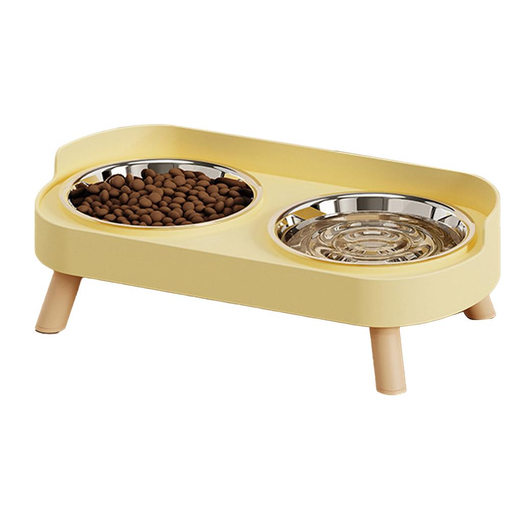 Elevated Dog Bowl Set Multifunctional Easy Cleaning Raised Double Dog Feeding Bowls for Home