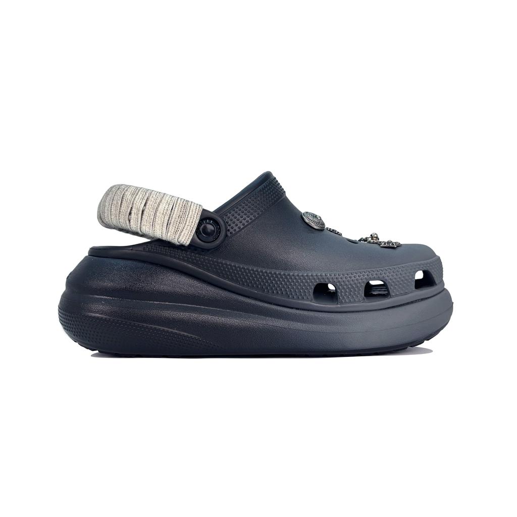 Crocs EVA Classic Crush Gothic Chants Gift Box Gothic Trend Street Graffiti Punk Fashion Hole Shoes Unisex Black