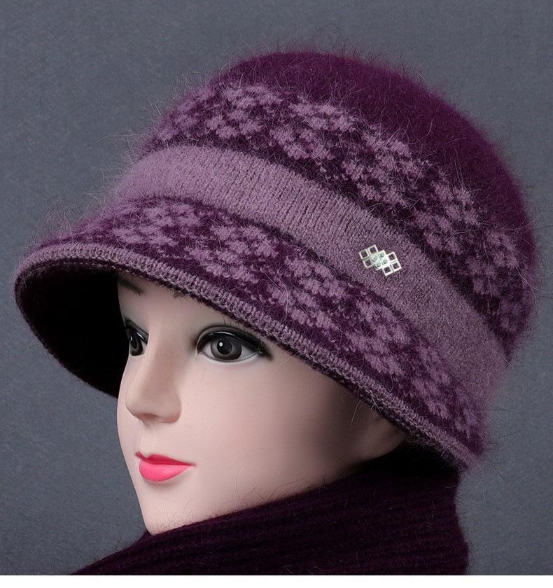 Autumn-Winter Warm Knit Fisherman Hat for Middle-Aged and Elderly Women